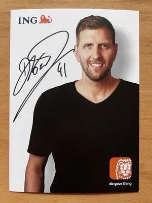 Dirk Nowitzki AK Basketball seltene ING - Autogrammkarte original signiert - Bild 1 von 2