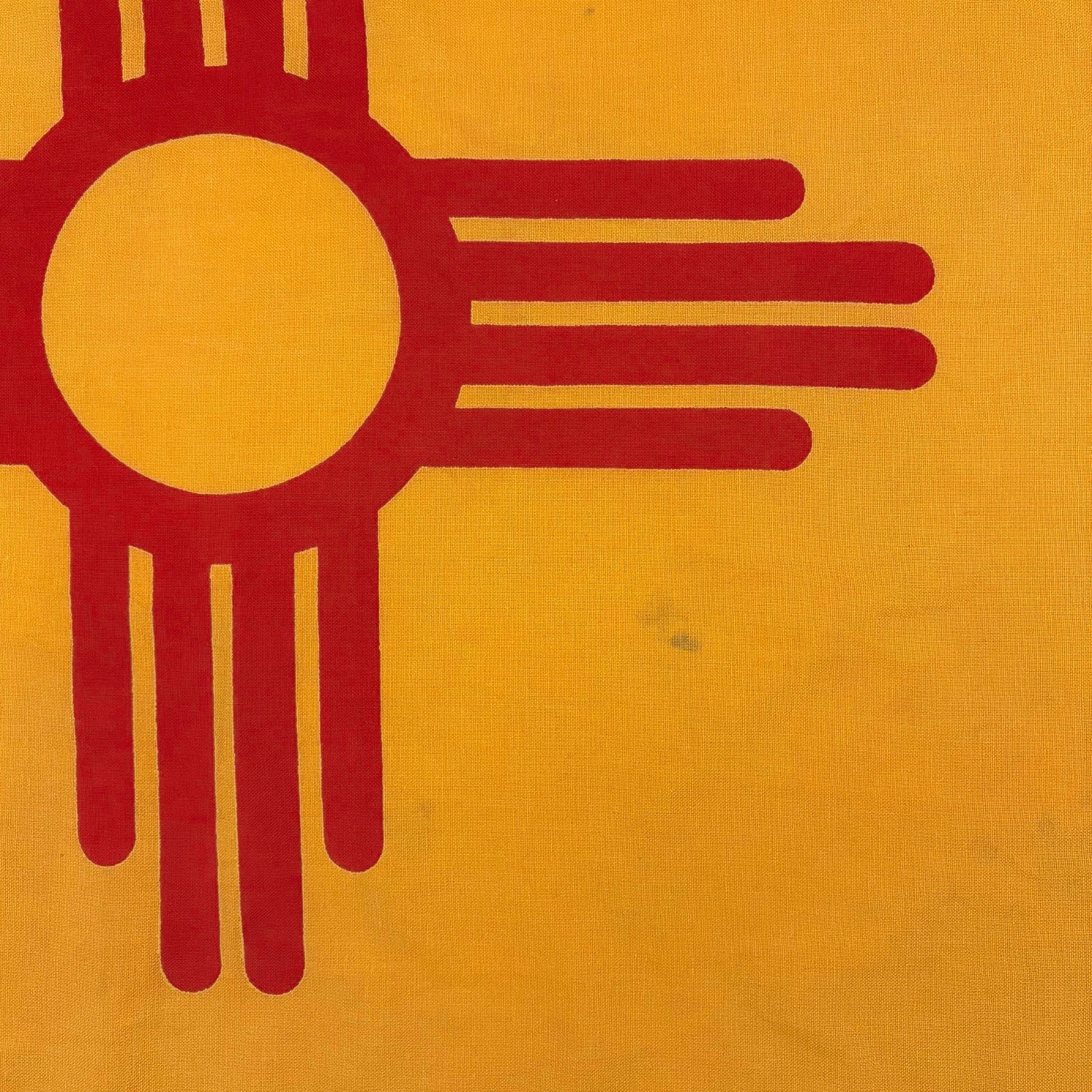 Large Vintage Cotton New Mexico State Flag Cloth American Southwest Textile Art