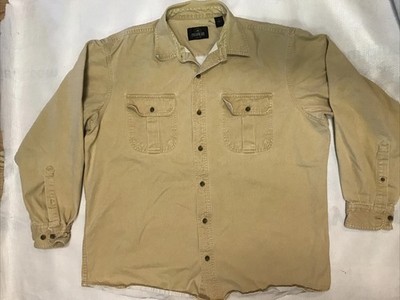Red Head Men's Shirt XL Camel Long Sleeve 2 Pockets Twill Heavy Cotton Work Nice