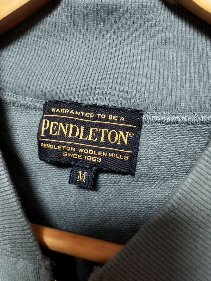 PENDLETON Half Zip Sweatshirt Back Print Unisex M… - image 4