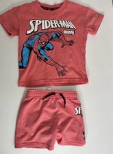 Marvel Spider-Man Toddler 2 Piece Outfit Set 18M   Red Short Sleeve Shirt ...