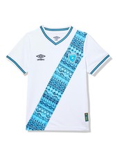 Youth 23/24 Guatemala National Team Home Short Sleeve Soccer Jersey, White/Sk...