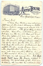 1901 Astor House NY Handwritten Letter, 2 pag...