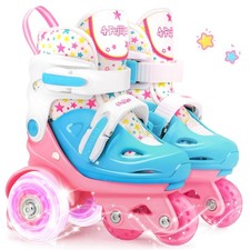 Adjustable Roller Skates for Kids Girls Ladies with Light Up Flash Wheels Age...