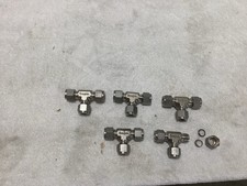 Swagelok 3/8 Stainless Steel Union Tee Tube Fitting. Lot Of 5
