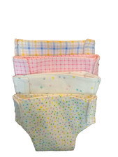 Set of Four Handmade Flannel Bitty Baby Doll Cloth Diapers