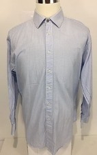 Jhane Barnes Mens XL Shirt Slim Fit Blue Checks 100 Cotton Long Sleeve Casual