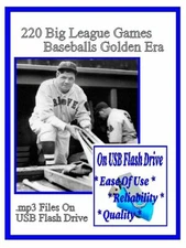 220 Big MLB Games Classic Old Time Radio Shows OTR MP3 On USB Flash Drive