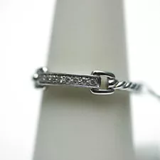 DAVID YURMAN NEW 2.5mm Petite  Diamond Band Ring 18K White Gold 8