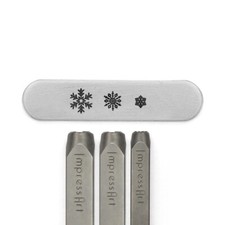 Snowflake Signature Hand Stamp Pack 3 Steel Punches , ImpressArt- Winter