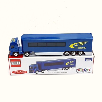 TOMICA TOYS R US SUBARU WORLD RALLY TEAM TRANSPORTER TRUCK TOMY