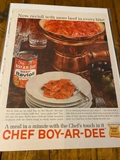 Vintage 1962 Chef Boy Ar Dee Ravioli A Meal In A Minute ad
