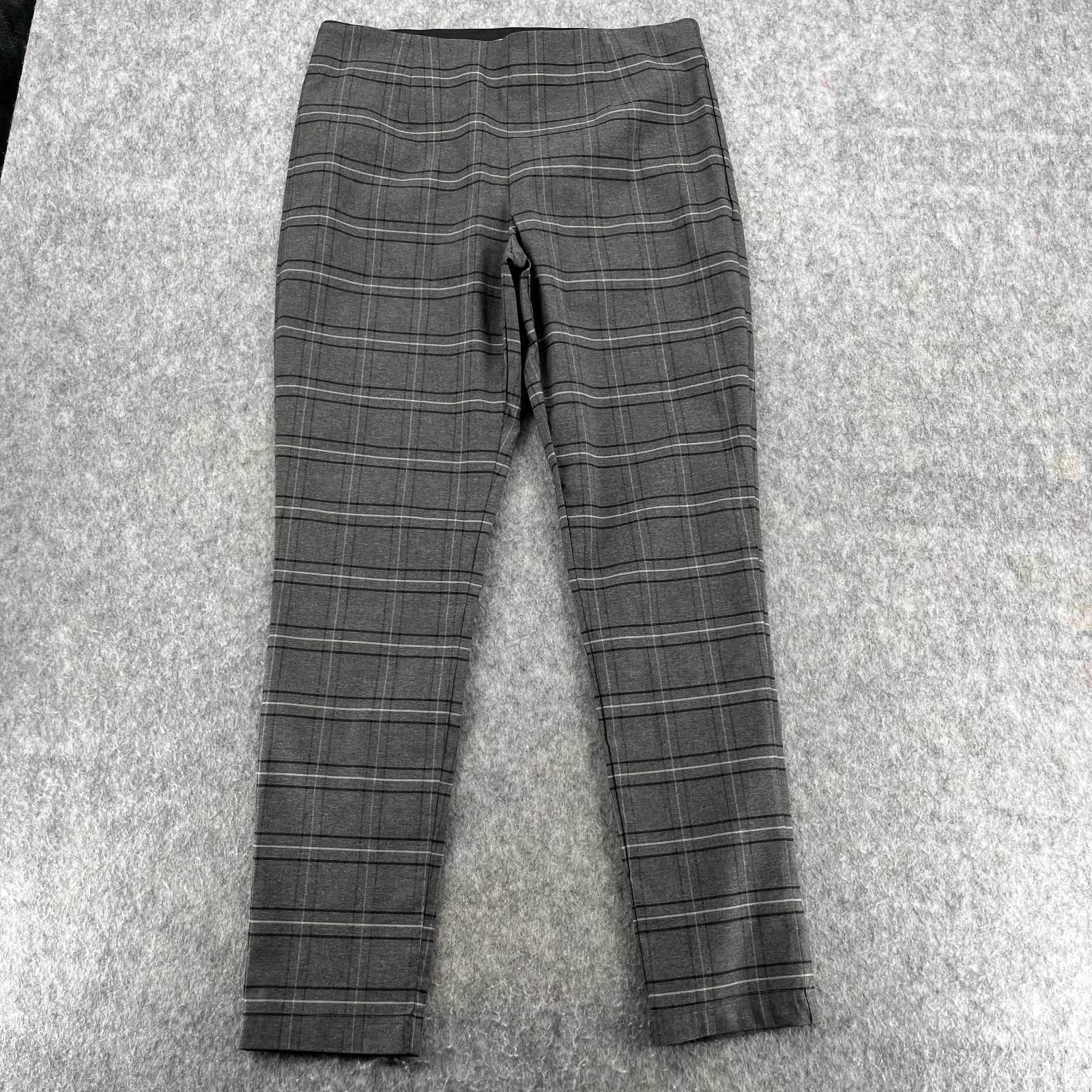 Calvin Klein Comfort Stretch Gray Plaid Ankle Pants Womens Size 10