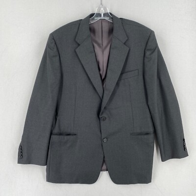 Hickey Freeman Loro Piana Super 130s Wool Blazer Sport Coat 44R Gray 3 Button