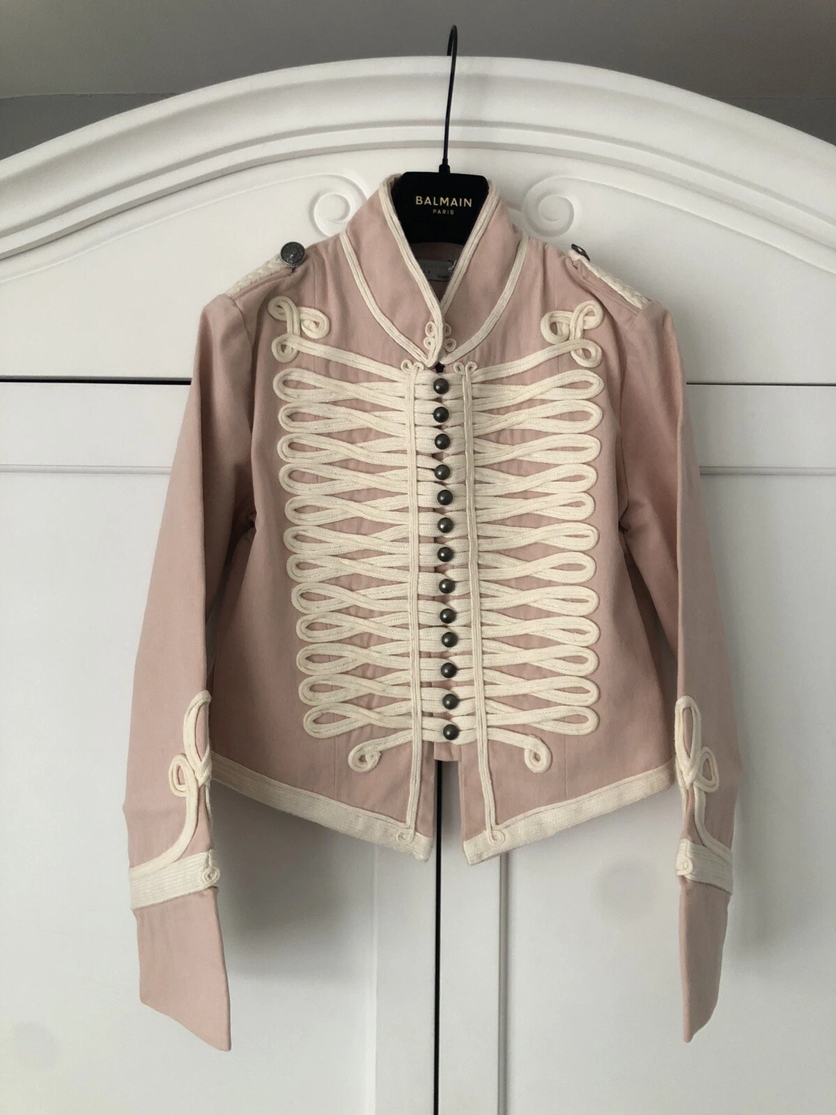 Stella McCartney — Stella McCartney Kids Pastel Pink Embroidered Captain Military Blazer Jacket