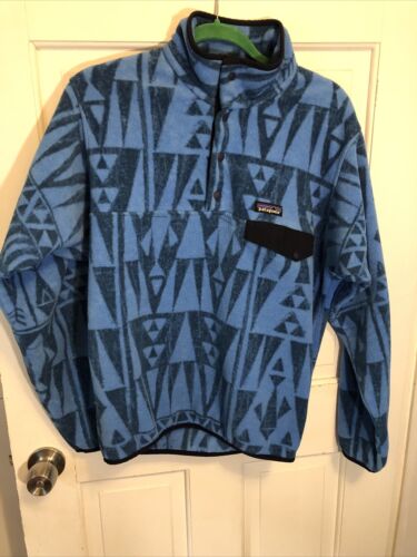 69. Patagonia Vintage 90s Printed Snap T Fleece Pullover Men's S Rare