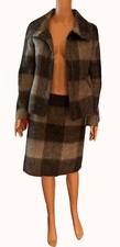 Talbots Collection Dark and Light Grey Plaid Pre-Owned 2-Piece Skirt Suit Size 4