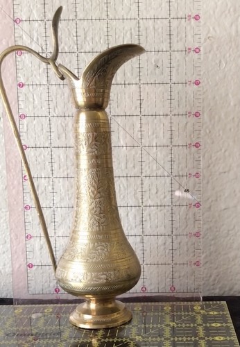 solid brass tea or coffee service with beautiful etching all arond. - Picture 2 of 5