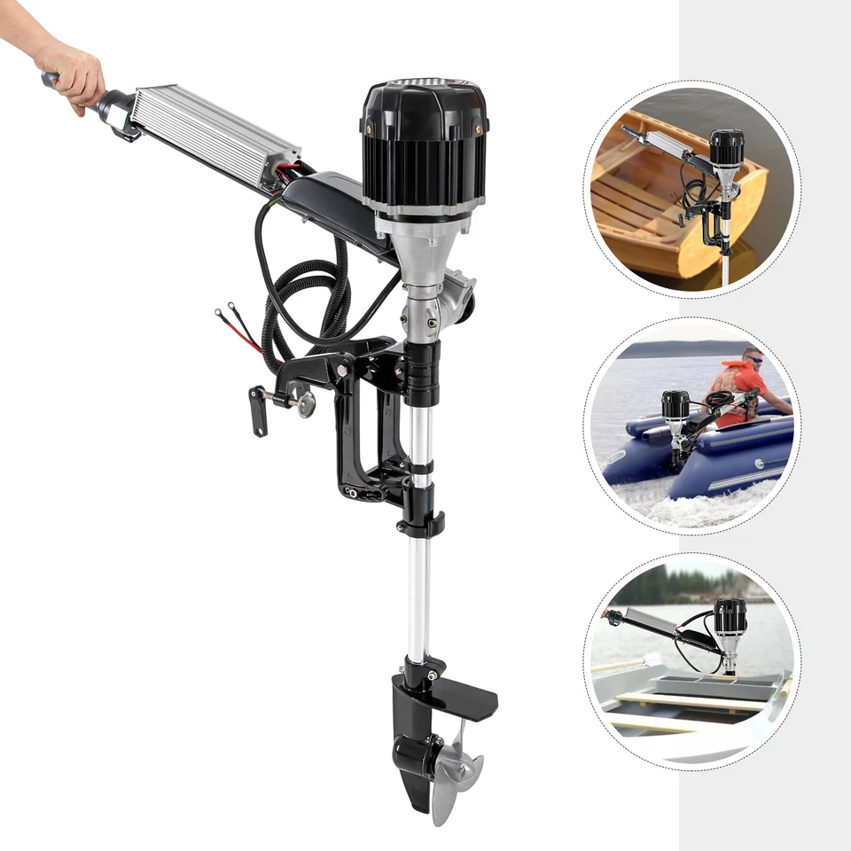 1KW 48V Electric Outboard Motor 5 HP Fishing Boat Engine Outboard Trolling Motor Foto 4 de 4