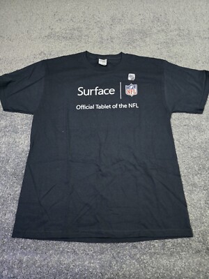 Microsoft Surface Shirt Official Tablet Of The NFL Mens L Black Promo RARE Tee