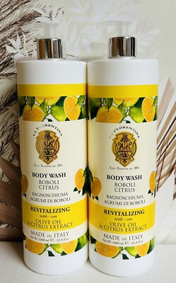 (2) La Florentina ~ Boboli Citrus Revitalizing Body Wash w/ Olive Oil & Citrus
