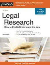 Legal Research: How to Find & Understand the Law - Paperback - GOOD