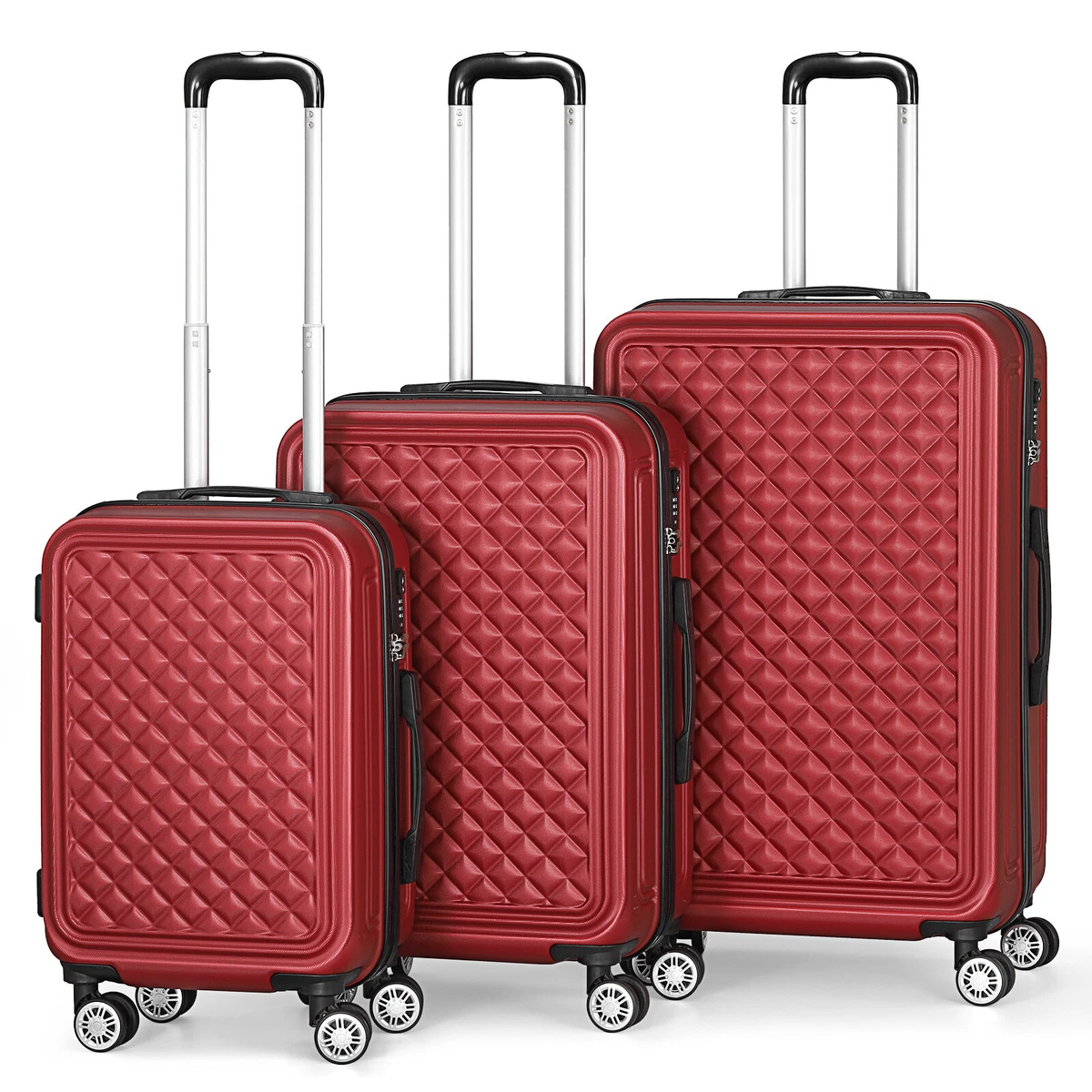 LONG VACATION Luggage Set 4 Piece Luggage Set ABS hardshell TSA