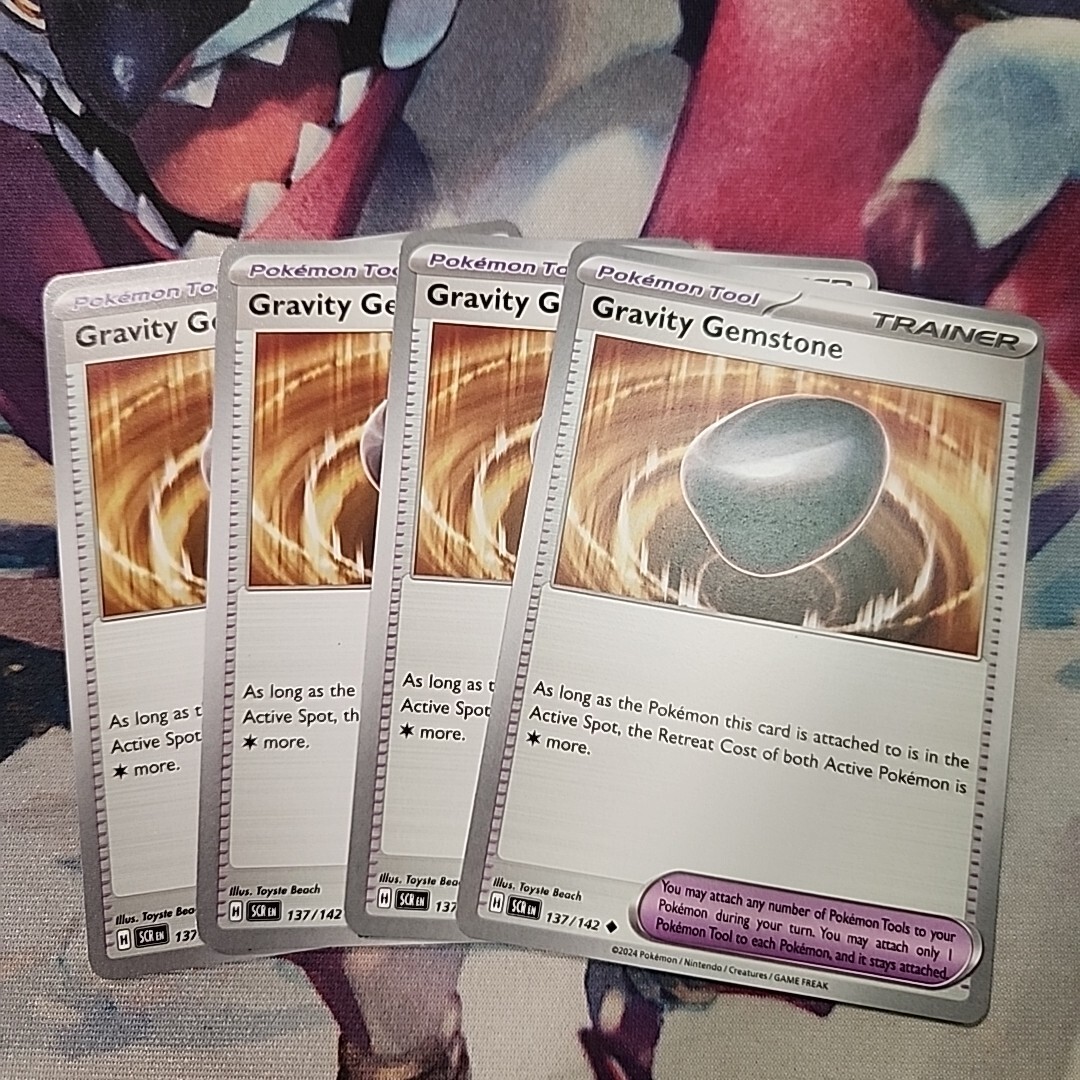 4 Pokemon Gravity Gemstone Trainer 137/142 Stellar Crown NM Playset