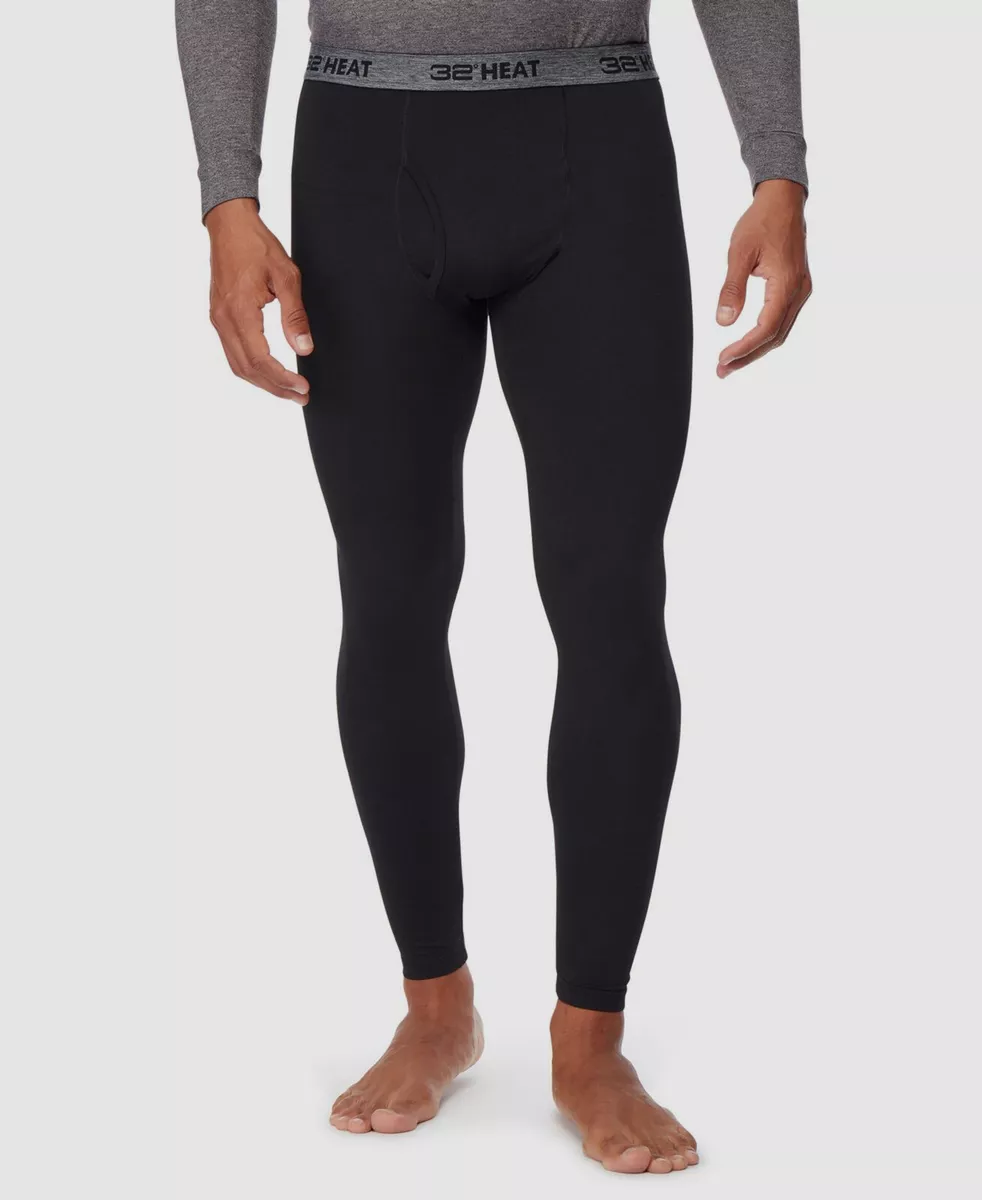 $28 32 Degrees Heat Underwear Men Black Pants Thermal Base-Layer