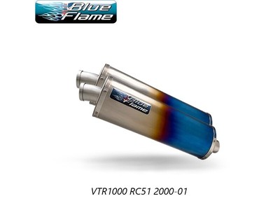 VTR1000 SP1 RC51 EXHAUSTS 2000-01- HONDA-BLUEFLAME COLOURED TITANIUM SINGLE PORT