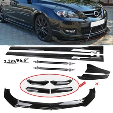 Front Bumper Lip Spoiler Chin Splitter For Mazda 3 Hatchback 04-21 Glossy Black