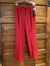 NWT Vintage Ralph Lauren Lined Red Wool Dress Trouser Pants 10 St Martin