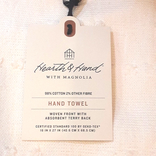 Hearth & Hand Magnolia Fouta Texture Dots Hand Towels Cream & Gray Set of 3 NWT - Picture 6 of 7