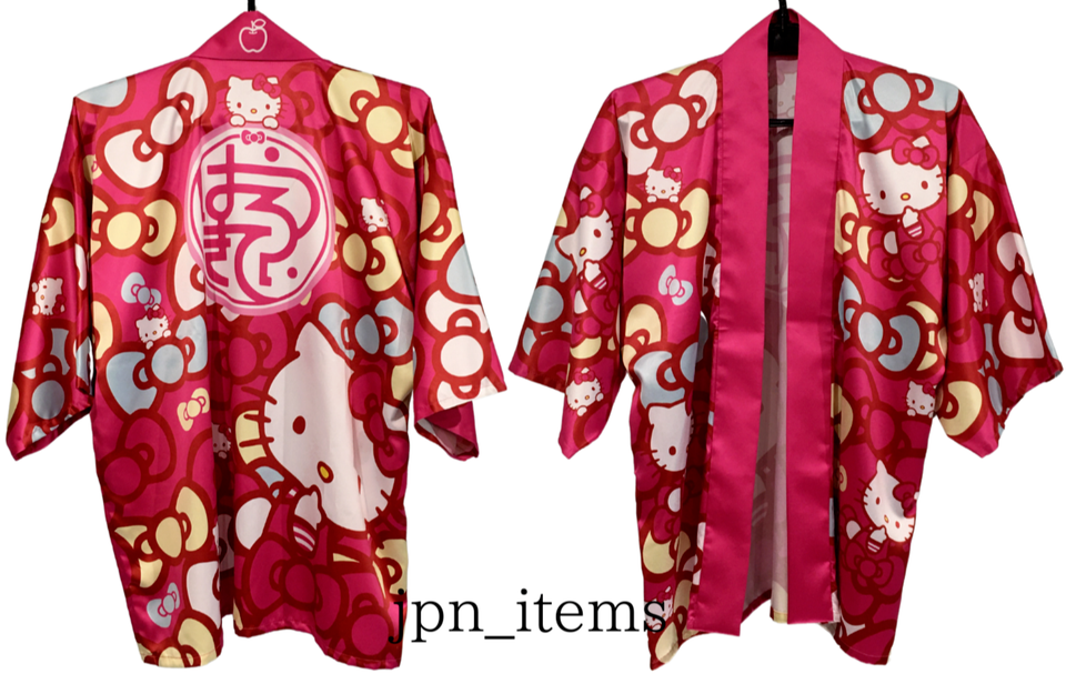 Veste Kimono Hello Kitty Sanrio – Happi Rose Festival Japonais – Neuve Avec étiquettes