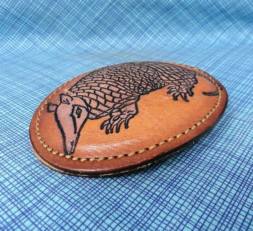 Armadillo Belt Buckle Leather Vintage … Gem