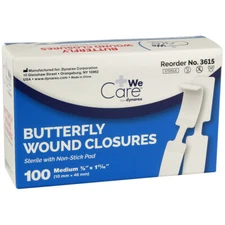 Dynarex 3615 Secure Strip™ Skin Closure Strip, Plastic, White, 100/Box