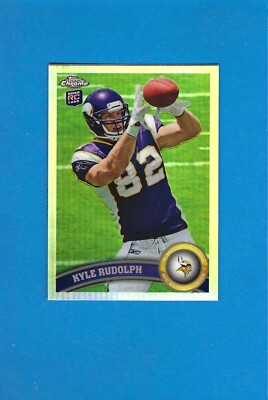 Kyle Rudolph Rookie Card 2011 Topps Chrome Refractor Kyle Rudolph RC Rookie #203 Vikings Mint | eBay