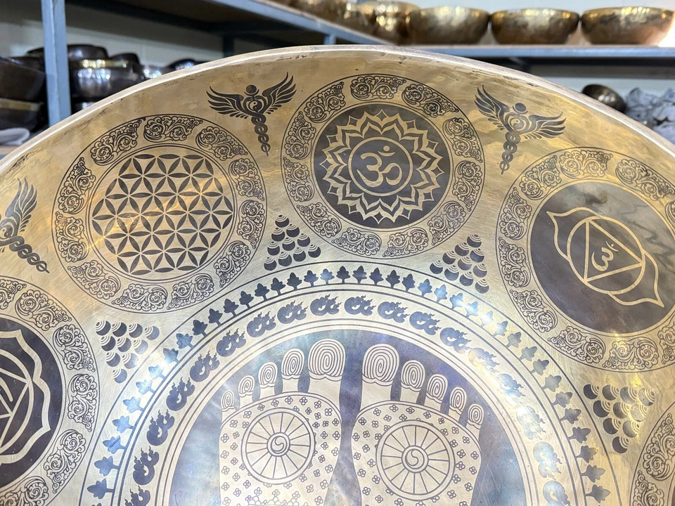 15"-24" Diameter Extra large Standing feet Healing Tibetan Singing Bowl - Image 3 of 4