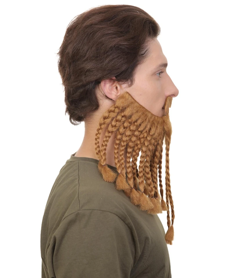 HPO Adult Men's Blonde Braided Vikings Beard and Mustache - Image 4 of 4