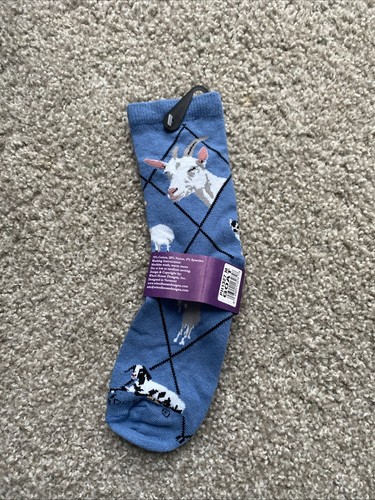 Wheel House Designs Socks - Goats on Blue - 9-11 - 第 5/6 張圖片