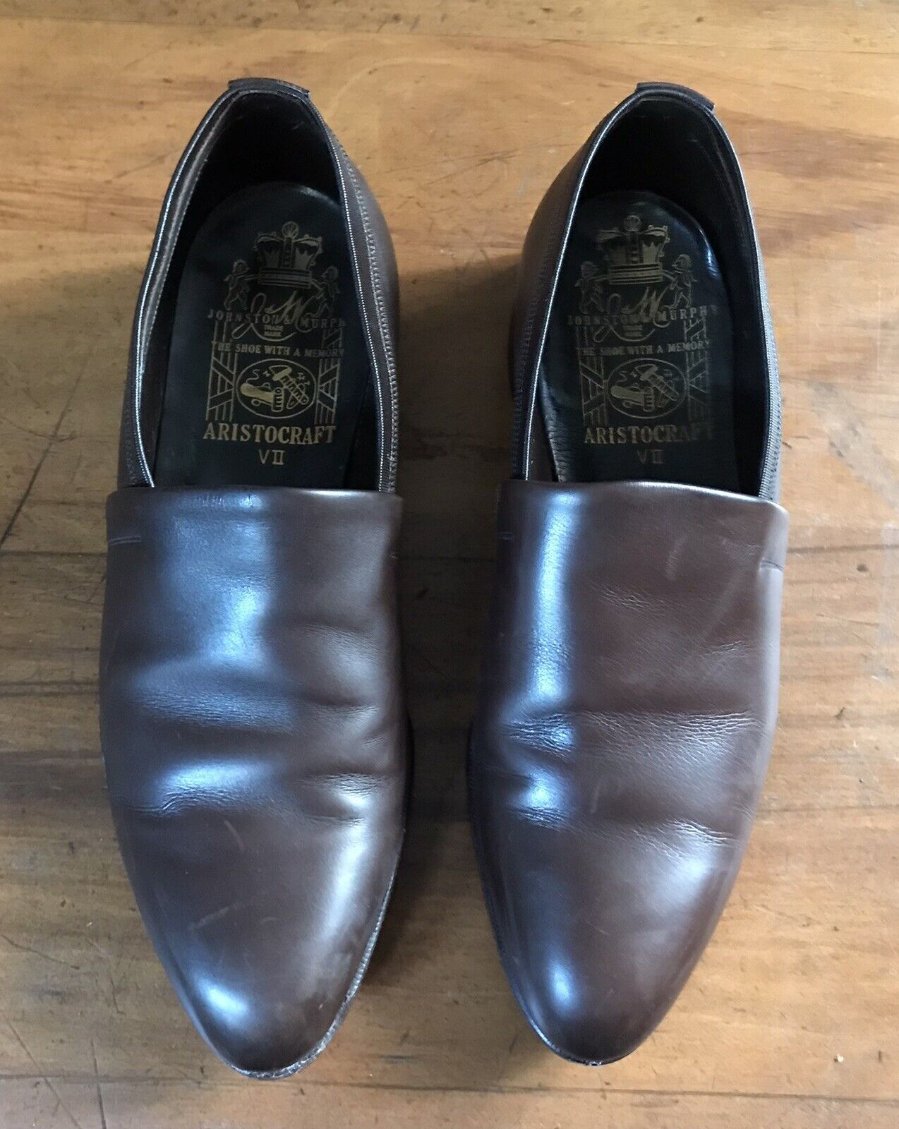 Vintage Johnston & Murphy Aristocraft, Size 7, Brown Leather Shoes