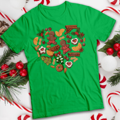 Muskat Weihnachten T-Shirt Lebkuchen Plätzchen Herren und Damen Tee #MC