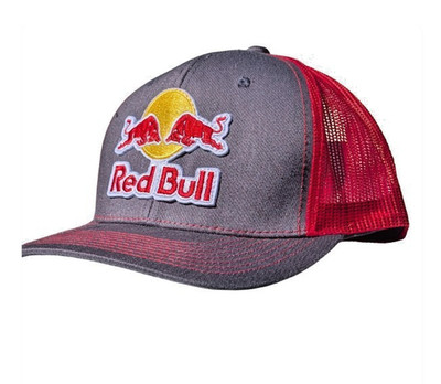 R - Gray & Red Trucker Cap w/RB Patch/Formula 1/Racing/MotoGP/Supercross