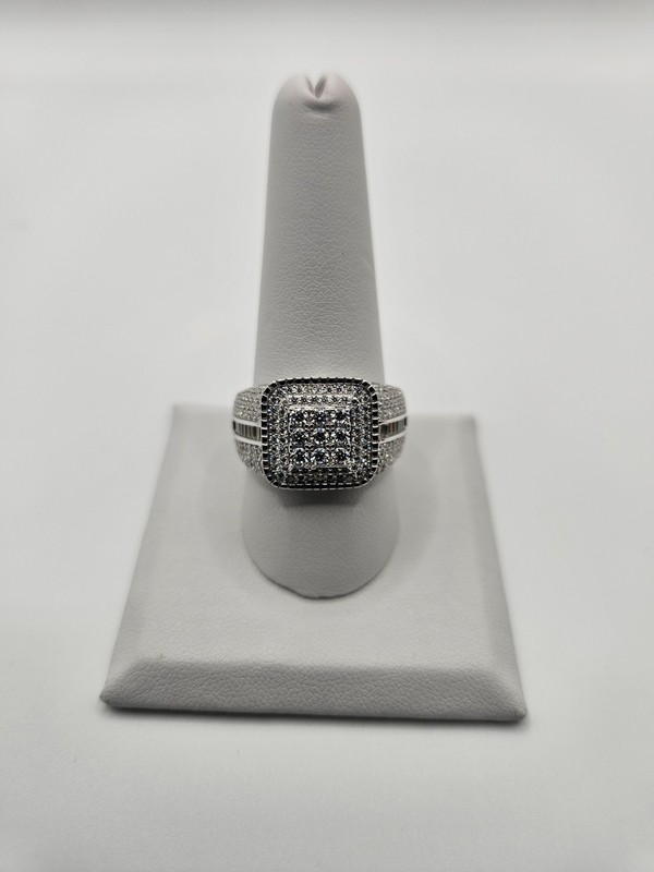 925 Sterling Silver Moissanite Men's Iced Out Statement Ring Size 10