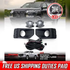 LED Fog Lamp Spot Light Set Black Cover FIT Mitsubishi Triton L200 2024-2026