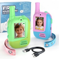 Video Walkie Talkies for 2 Pack, Walkie Talkies Rechargeable with 4 Changer V...