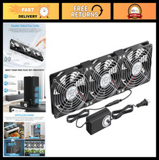3X120mm DC Cooling Fans with AC Plug  Speed Controller for PC, Server, Greenhou
