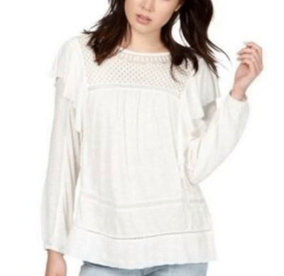 Lucky Brand Lace Top Live in Love Eloise Embroider White Women s Size XL READ