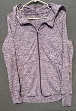 Serene Tangerine Hoodie Womens Burgundy Full Zip Thumb Holes Athletic Jacket SzS