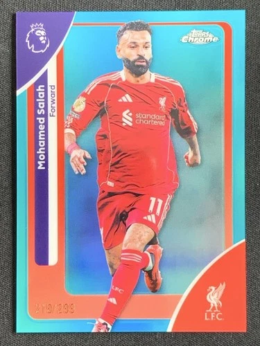 Mohamed Salah 2025-26 Topps Chrome Premier League Teal Refractor Base /299 #118